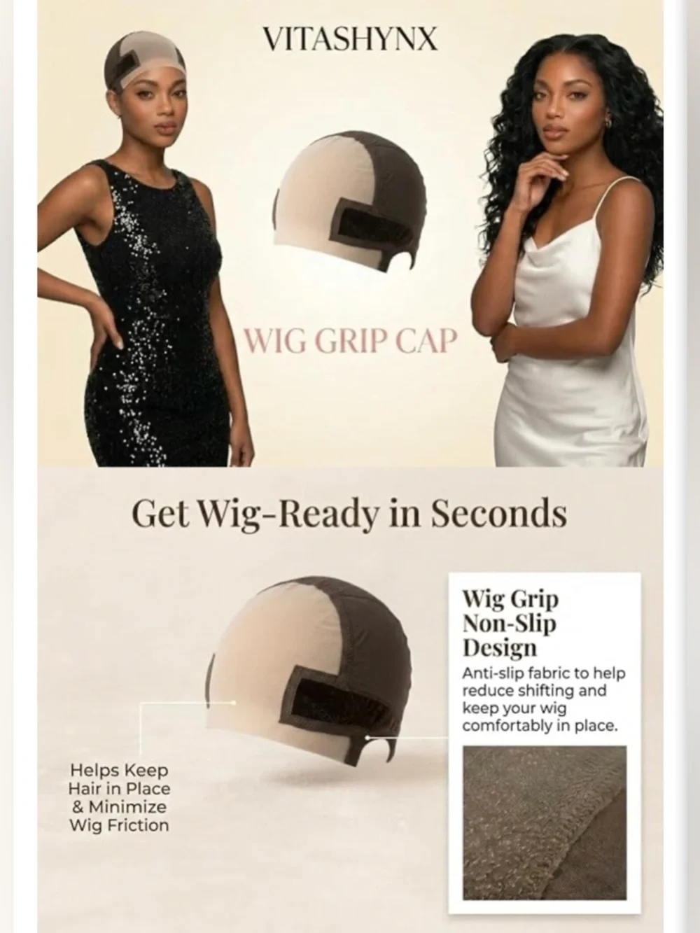 1 Pcs Wig Grip Cap for Glueless Wigs